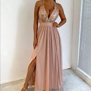 Sequin backless dress